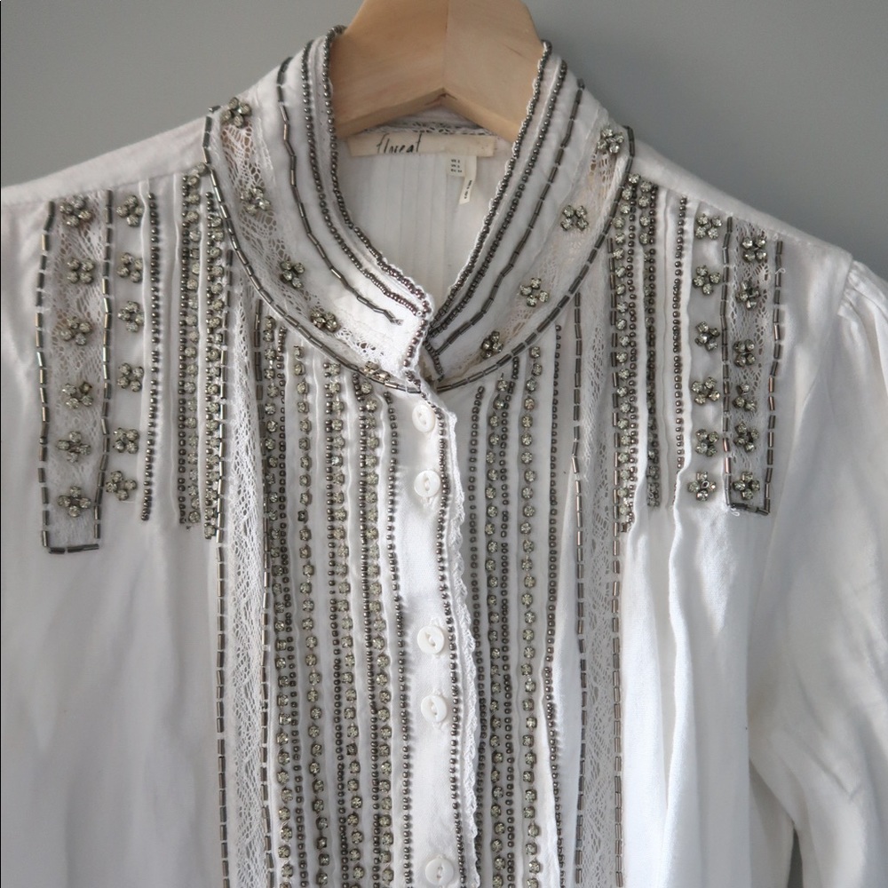 Free people white shirt with lace